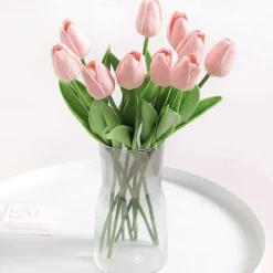 10 Pcs Tulip Artificial Flower Simulation Flower Decoration Home Bedroom Living Room Dining Table Decoration Dry Flower Bouquet Photo Prop