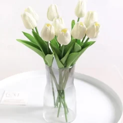 10 Pcs Tulip Artificial Flower Simulation Flower Decoration Home Bedroom Living Room Dining Table Decoration Dry Flower Bouquet Photo Prop