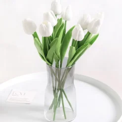 10 Pcs Tulip Artificial Flower Simulation Flower Decoration Home Bedroom Living Room Dining Table Decoration Dry Flower Bouquet Photo Prop