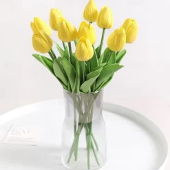 10 Pcs Tulip Artificial Flower Simulation Flower Decoration Home Bedroom Living Room Dining Table Decoration Dry Flower Bouquet Photo Prop