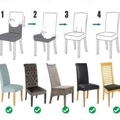 6 Pcs Velvet Plush XL Dining Chair Covers, Burgundy Stretch Chair Cover, Spandex High Back Chair Protector Covers Seat Slipcover with Elastic Band for Dining Room,Wedding