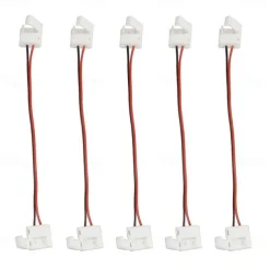 5 pcs Waterproof 8/10mm Wide 2-pin SMD 5050 3528 Flex LED Strip Connector Monochrome LED Strip to Strip Jumper