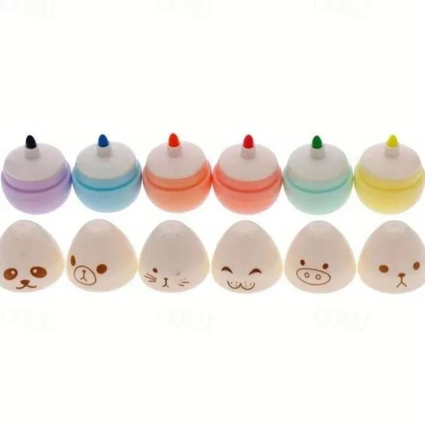 6 Pcs/lot Capsules Highlighter Vitamin Pill Highlight Marker Color Pens Drawing Spot Liner Stationery Office School Supplies