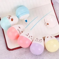 6 Pcs/lot Capsules Highlighter Vitamin Pill Highlight Marker Color Pens Drawing Spot Liner Stationery Office School Supplies