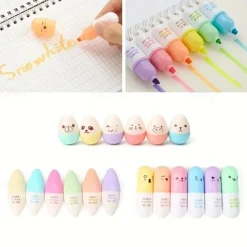 6 Pcs/lot Capsules Highlighter Vitamin Pill Highlight Marker Color Pens Drawing Spot Liner Stationery Office School Supplies