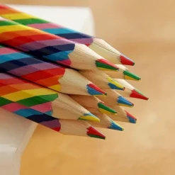 4 Pcs/lot(bag) Cute 4 Color Concentric Rainbow Pencil For Student Children's Painting Graffiti Drawing Gift Art School Supplies