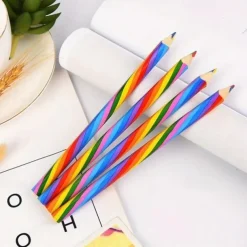 4 Pcs/lot(bag) Cute 4 Color Concentric Rainbow Pencil For Student Children's Painting Graffiti Drawing Gift Art School Supplies