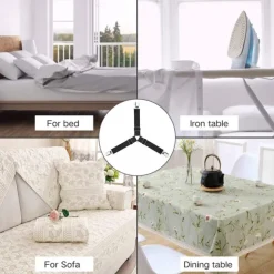 4 Pcs/Set Bed Sheet Fasteners Clips - Elastic Bed Sheet Holder Straps, Mattress Cover Grippers, Quilt and Blanket Organizers