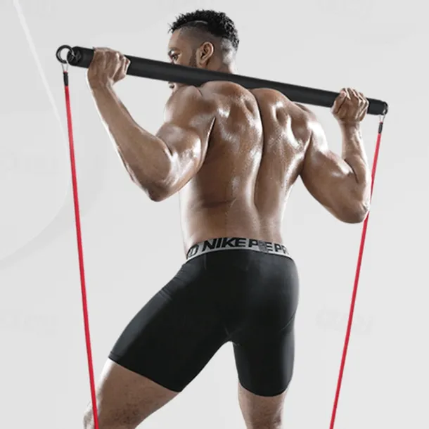 11 piece Bodhi Stick Set Fitness Resistance Belt Tension Rope Elastic Rope Set Tension Equipment TPE Pilates
