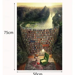 1000 Piece Jigsaw Puzzle for Adults,1000 pcs Novelty Bookshelf Dam Jigsaw Puzzle Adult Puzzle Jumbo Adults' Toy Gift