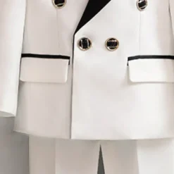 2 Pieces 5 Roots Ring Bearer Suit Boys Kids Suit Formal Suit Suit & Blazer Shirt & Pants Outdoor Casual Fashion Cool Solid Color Black White Red Cotton