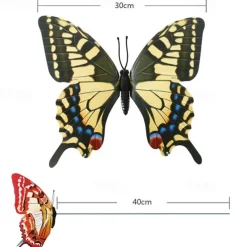 3 Pieces 3D Artificial Butterfly for Garden Decorations Fake Simulation Butterfly Stakes Yard Plant Lawn Decor Outdoor Art Ornaments