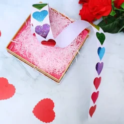 500 Pieces Glitter Heart Stickers Valentine's Love Decorative Stickers Valentine's Day Decorations Accessories