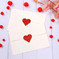 500 Pieces Glitter Heart Stickers Valentine's Love Decorative Stickers Valentine's Day Decorations Accessories