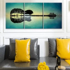3 Pieces Guitar Poster Guitar Wall Decor Music Decor Music Wall Decor Guitar Canvas Wall Art Music Pictures Wall Art Music Wall Art Prints for Bedroom Living Room Decor (12x18x3Pcs)