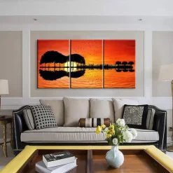 3 Pieces Guitar Poster Guitar Wall Decor Music Decor Music Wall Decor Guitar Canvas Wall Art Music Pictures Wall Art Music Wall Art Prints for Bedroom Living Room Decor (12x18x3Pcs)