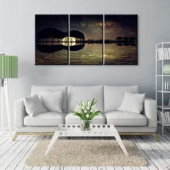 3 Pieces Guitar Poster Guitar Wall Decor Music Decor Music Wall Decor Guitar Canvas Wall Art Music Pictures Wall Art Music Wall Art Prints for Bedroom Living Room Decor (12x18x3Pcs)
