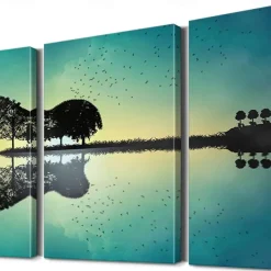 3 Pieces Guitar Poster Guitar Wall Decor Music Decor Music Wall Decor Guitar Canvas Wall Art Music Pictures Wall Art Music Wall Art Prints for Bedroom Living Room Decor (12x18x3Pcs)