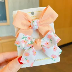 2 Pieces Kids / Toddler Girls' Active / Sweet Daily Floral Bow Polyester Hair Accessories Yellow / Pink / Blue Kid onesize