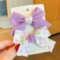 2 Pieces Kids / Toddler Girls' Active / Sweet Daily Floral Bow Polyester Hair Accessories Yellow / Pink / Blue Kid onesize