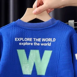 2 Pieces Kids Boys Hoodie & Sweatpants Set Clothing Set Outfit Letter Long Sleeve Crewneck Set School Sports Fashion Daily Fall Winter 7-13 Years Pink Blue Gray