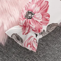 2 Pieces Kids Girls' Floral Crewneck Sweatshirt & Sweatpants Set Set Long Sleeve Fashion Outdoor Cotton 7-13 Years Summer Pink