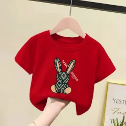 2 Pieces Kids Girls' Geometric Pants Suit Set Short Sleeve Fashion Outdoor Cotton 3-7 Years Summer Black White Yellow