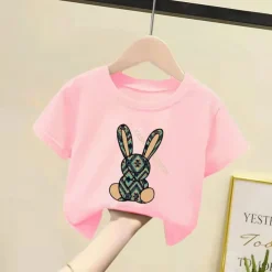 2 Pieces Kids Girls' Geometric Pants Suit Set Short Sleeve Fashion Outdoor Cotton 3-7 Years Summer Black White Yellow