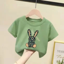 2 Pieces Kids Girls' Geometric Pants Suit Set Short Sleeve Fashion Outdoor Cotton 3-7 Years Summer Black White Yellow