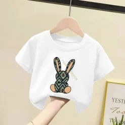 2 Pieces Kids Girls' Geometric Pants Suit Set Short Sleeve Fashion Outdoor Cotton 3-7 Years Summer Black White Yellow