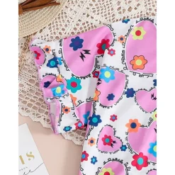 2 Pieces Kids Girls' Graphic Crewneck Shirt & Shorts Set Short Sleeve Fashion School 7-13 Years Summer Purple