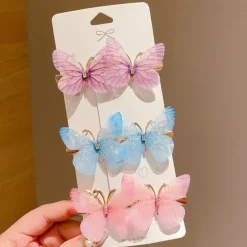 6 Pieces Kids Girls' Hair Accessories Sweet Party Daily Solid Color 6# pink 4# Butterfly Love