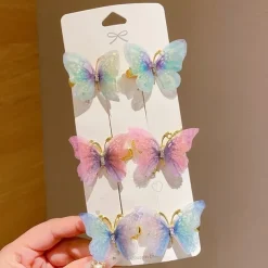 6 Pieces Kids Girls' Hair Accessories Sweet Party Daily Solid Color 6# pink 4# Butterfly Love