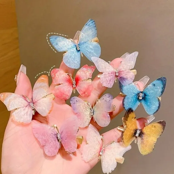 6 Pieces Kids Girls' Hair Accessories Sweet Party Daily Solid Color 6# pink 4# Butterfly Love