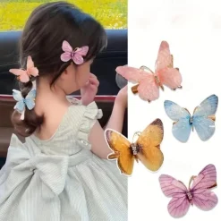 6 Pieces Kids Girls' Hair Accessories Sweet Party Daily Solid Color 6# pink 4# Butterfly Love