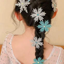 2 Pieces Kids Girls' Hair Accessories Active Sweet Party Birthday Snowflake White Pink