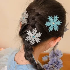 2 Pieces Kids Girls' Hair Accessories Active Sweet Party Birthday Snowflake White Pink