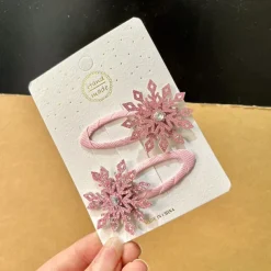 2 Pieces Kids Girls' Hair Accessories Active Sweet Party Birthday Snowflake White Pink