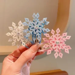2 Pieces Kids Girls' Hair Accessories Active Sweet Party Birthday Snowflake White Pink