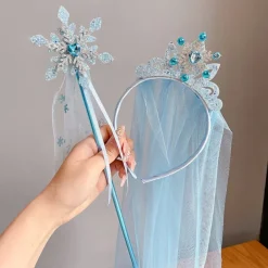 2 Pieces Kids Girls' Hair Accessories Tiara Active Sweet Party Birthday Snowflake Royal Blue Blue