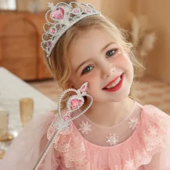 2 Pieces Kids Girls' Hair Accessories Tiara Active Sweet Party Birthday Heart Pink Blue