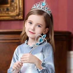 2 Pieces Kids Girls' Hair Accessories Tiara Active Sweet Party Birthday Heart Pink Blue