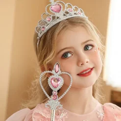 2 Pieces Kids Girls' Hair Accessories Tiara Active Sweet Party Birthday Heart Pink Blue