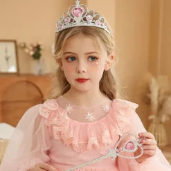 2 Pieces Kids Girls' Hair Accessories Tiara Active Sweet Party Birthday Heart Pink Blue