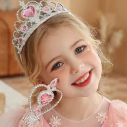 2 Pieces Kids Girls' Hair Accessories Tiara Active Sweet Party Birthday Heart Pink Blue