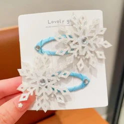 2 Pieces Kids Girls' Hair Accessories Active Sweet Party Birthday Snowflake Pink Blue