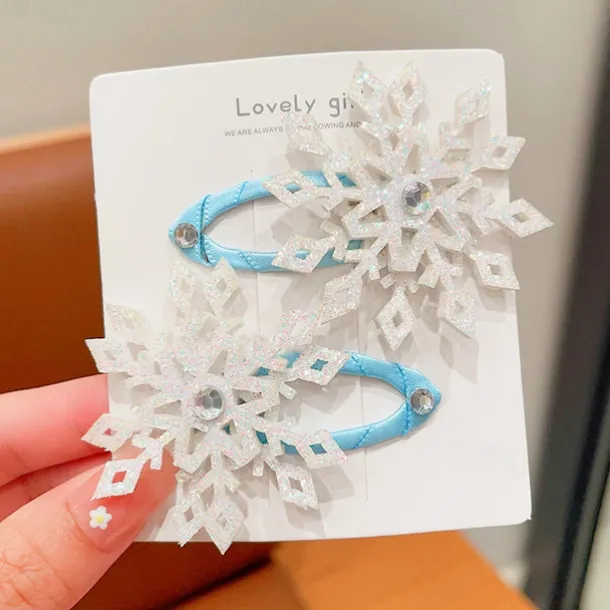 2 Pieces Kids Girls' Hair Accessories Active Sweet Party Birthday Snowflake Pink Blue