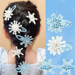 2 Pieces Kids Girls' Hair Accessories Active Sweet Party Birthday Snowflake Pink Blue