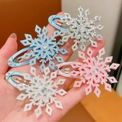 2 Pieces Kids Girls' Hair Accessories Active Sweet Party Birthday Snowflake Pink Blue