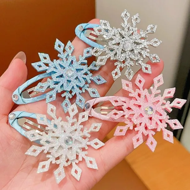2 Pieces Kids Girls' Hair Accessories Active Sweet Party Birthday Snowflake Pink Blue